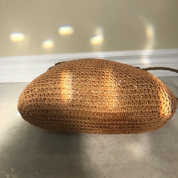 Straw and wood shoulder bag - Picture 2 of 2